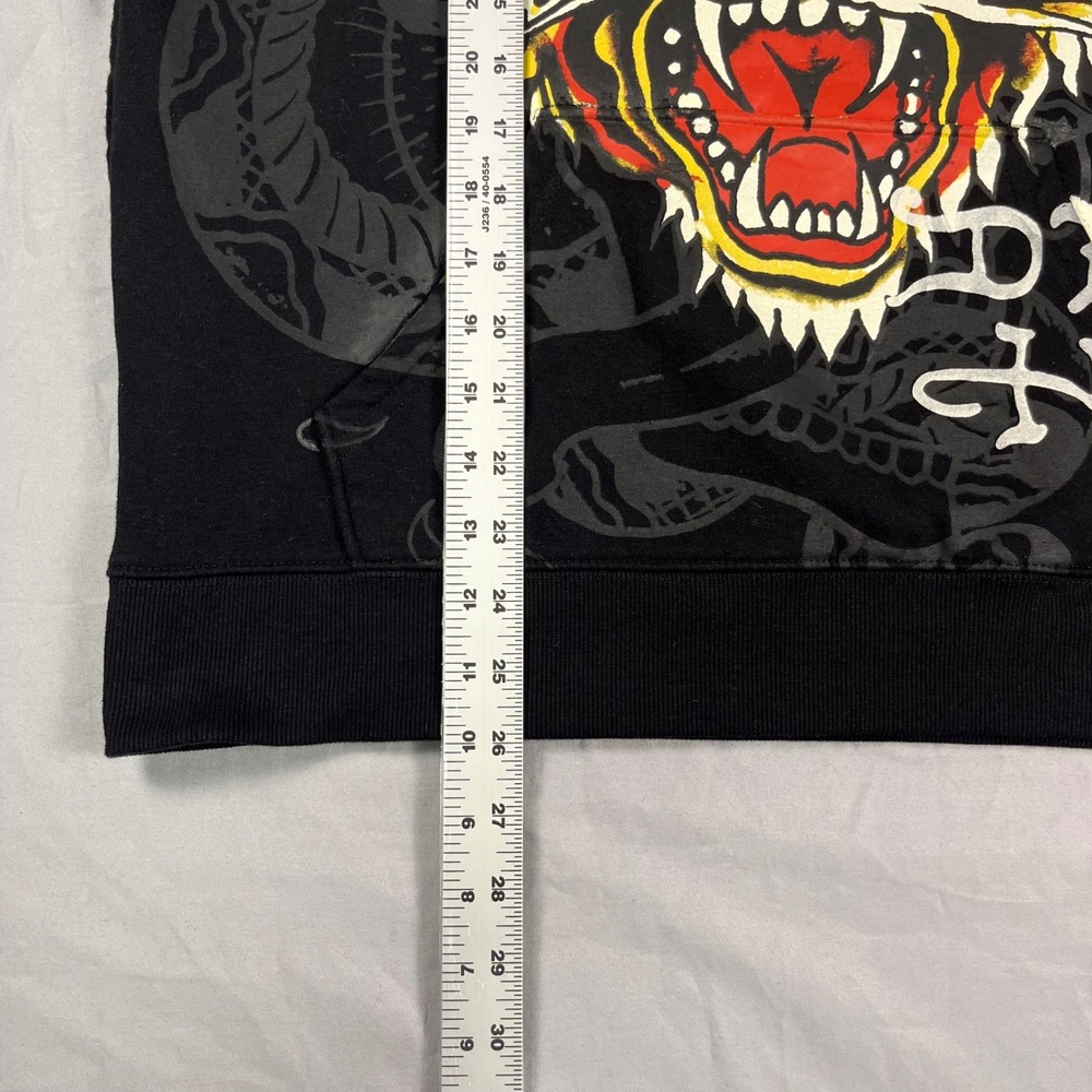Ed Hardy Mens Tiger Love Kills Slowly Y2K Black Graphic Hoodie EHM1300-52 Medium - Picture 10 of 14
